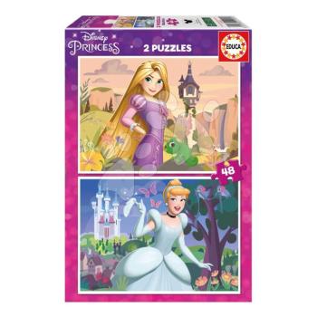 Puzzle Hercegnők Disney Educa 2x48 darabos kép