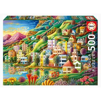 Puzzle Hidden Harbor Educa 500 darabos és Fix ragasztó kép