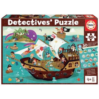 Puzzle Kalózhajó Detectives Pirates Boat Educa találj 30 tárgyat 50 darabos 4 évtől kép