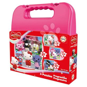Puzzle kofferben Hello Kitty Case Educa progresszív 12-16-20-25 darabos kép