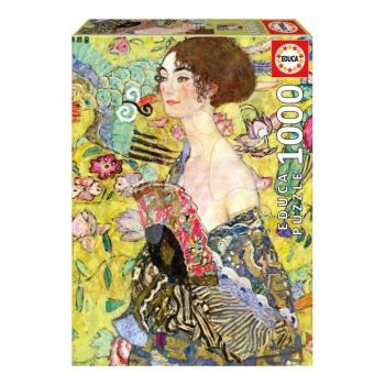 Puzzle Lady With a Fan Gustav Klimt Educa 1000 darabos és Fix ragasztó kép