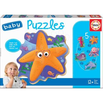 Puzzle legkisebbeknek Baby 5 Educa Tengeri állatvilág 12 hó-tól kép