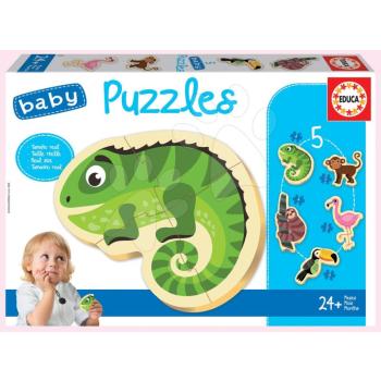 Puzzle legkisebbeknek Baby 5 Educa - Trópusi exotikus állatok 24 hó-tól kép