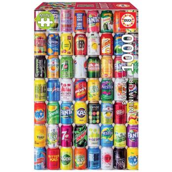 Puzzle Miniature series Soft Cans Educa 1000 darabos és Fix ragasztóval 12 évtől kép