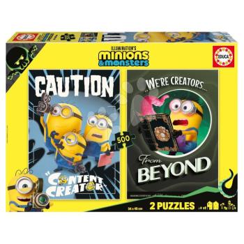 Puzzle Minions Educa 2x500 darabos és Fix ragasztó kép
