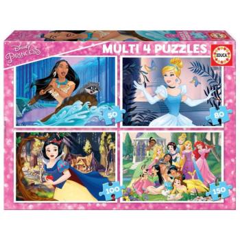 Puzzle Multi 4 Disney Princess Educa 50-80-100-150 darabos 5 évtől kép