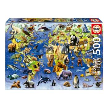 Puzzle One Hundred Endangered Species Educa 500 darabos és Fix ragasztó kép