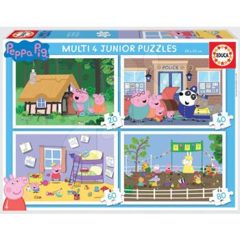 Puzzle Peppa Pig Multi 4 Junior Educa 20-40-60-80 darabos 4 évtől kép