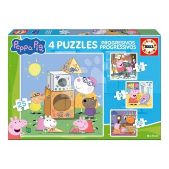 Puzzle Peppa Pig Progressive Educa progresszív 12-16-20-25 darabos kép