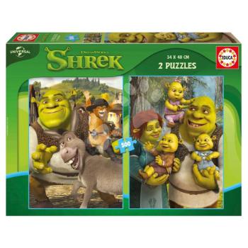 Puzzle Shrek Dreamworks Educa 2x500 darabos és Fix ragasztó