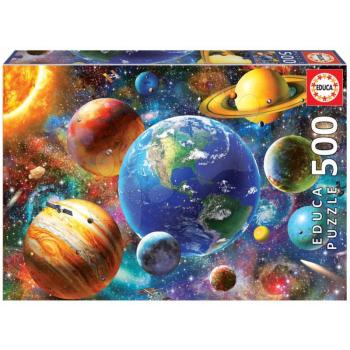 Puzzle Solar System Educa 500 darabos és Fix puzzle ragasztó 11 évtől kép