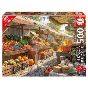 Puzzle Sunny Farms Market Educa 500 darabos és Fix ragasztó kép