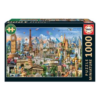 Puzzle Symbols of Europe Miniature Educa miniatűr 1000 darabos és Fix ragasztó kép