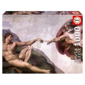 Puzzle The Creation of Adam Michelangelo Educa 1000 darabos és Fix ragasztó