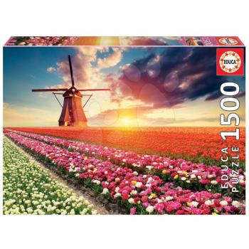 Puzzle Tulips Landscape Educa 1500 darabos és Fix puzzle ragasztó 11 évtől kép