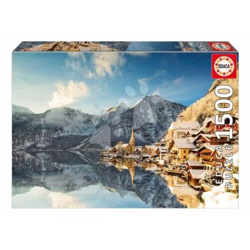 Puzzle Winter in Hallstatt Educa 1500 darabos és Fix ragasztó kép