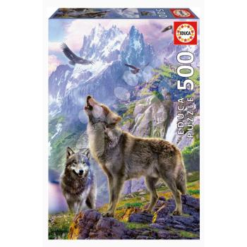 Puzzle Wolves in the rocks Educa 500 darabos és Fix ragasztó