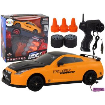 R/C távirányítós sportautó 1:24 sárga, cserélhető kerekekkel kép