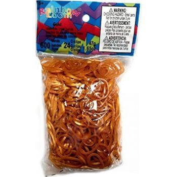 Rainbow Loom eredeti gumik gyerekeknek 600 darab 20714 transzparens arany kép