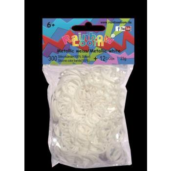 Rainbow Loom gyerek gumik metál 21119 fehér kép