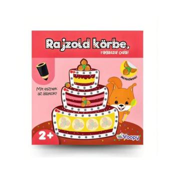 Rajzold körbe, ragaszd oda! matricás foglalkoztató - Mit esznek az állatok? kép
