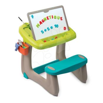 Rajzpad mágnesekkel Little Pupils Desk Smoby kétoldalú táblával és tárolórésszel 80 kiegészítővel kép