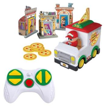 RC pizzát kilövő furgon hanggal, 2,4 GHz, 12 cm | Pizza Pánik!