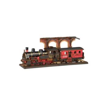 RoboTime 3D fa puzzle Vintage gőzmozdony kép