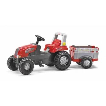 Rollytoys Pedálos traktor Rolly Junior RT utánfutóval piros-szürke kép