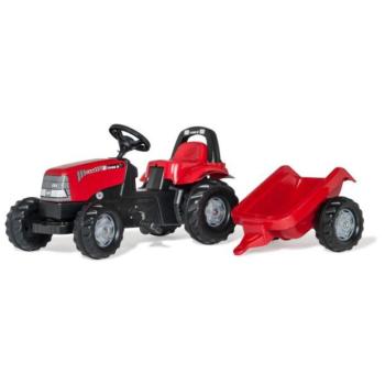 Rollytoys Pedálos traktor Rolly Kid Case utánfutóval, piros kép