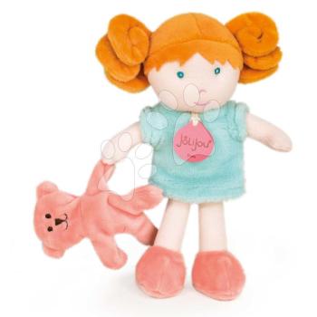 Rongybaba kisbabáknak Mrs Mint My First Doll Jolijou 21 cm kék ruhácskában kutyussal puha textilanyagból 0 hó-tól kép