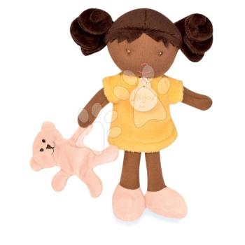 Rongybaba kisbabáknak Mrs Vanilla My First Doll Jolijou 21 cm sárga ruhácskában kutyussal puha textilanyagból 0 hó-tól kép