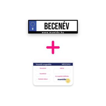 Saját rendszám + jogosítvány kép