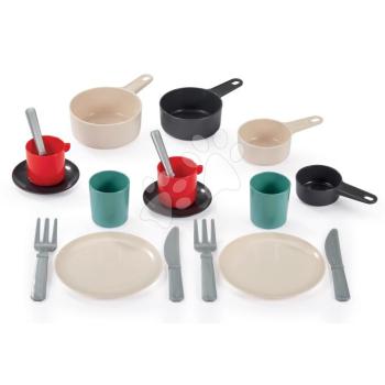 Serpenyő ebédkészlettel 100% Chef Écoiffier 32 cm fazekakkal tányérokkal evőeszközökkel csészékkel 18 részes 18 hó-tól kép