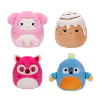SQUISHMALLOWS Micromallows 4Pack - Mosómedve, Nagyláb, Ara, Fahéjas tekercs kép