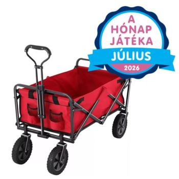 Strandkocsi 120 kg teherbírású piros összecsukható 68 x 46 x 64 cm-es - csomagolássérült
