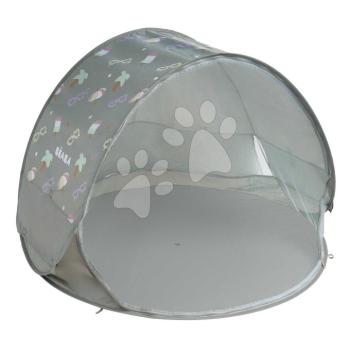 Strandsátor gyerekeknek Breezy Anti UV Tent Lichen Beaba 360°-os szellőzéssel homok- és rovarvédelemmel 120×85 cm szürke mintás 0-36 hó korosztálynak kép