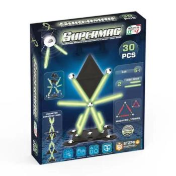 SUPERMAG mágneses építőkészlet Glow 30db kép