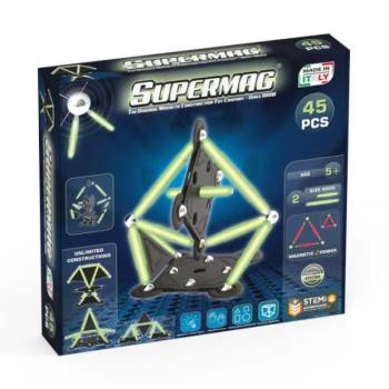 SUPERMAG mágneses építőkészlet Glow 45db kép