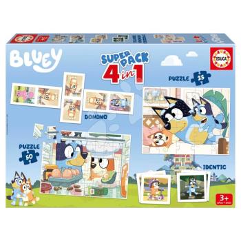 Superpack 4in1 Bluey Educa domino pexeso és puzzle 25 és 50 darabos kép