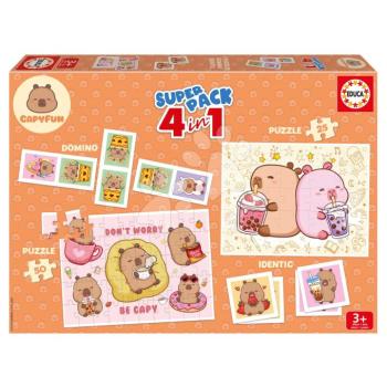 Superpack 4in1 Capyfun Educa domino pexeso és puzzle 25 és 50 darabos kép