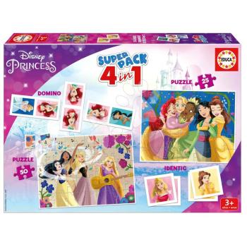 Superpack 4in1 Disney Princess Educa domino pexeso és puzzle 25 és 50 darabos 3 évtől kép