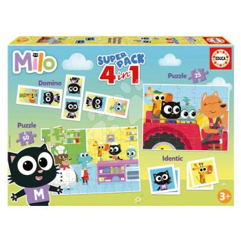 Superpack 4in1 Milo Educa domino pexeso és puzzle 25 és 50 darabos kép