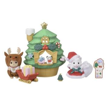 Sylvanian Families Házikó karácsonyfával és babafigurák kép