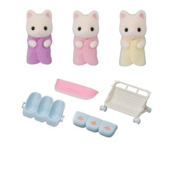 Sylvanian Families Virágos macska hármasikrek babakocsival kép