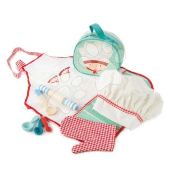 Szakácstáska köténnyel Chef's Bag Tender Leaf Toys 9 részes szett fa és textil kiegészítőkkel kép