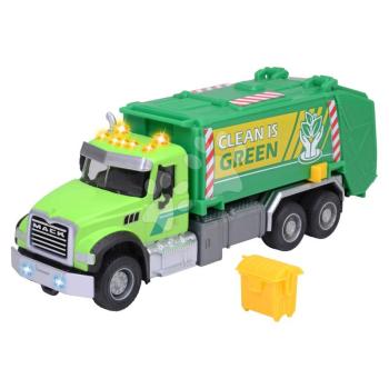 Szemeteskocsi Mack Granite Garbage Truck Majorette fém hanggal és fénnyel 22 cm hosszú kép