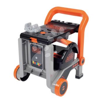 Szerelőműhely kerekeken összecsukható Bricolo Devil Workmate 3in1 Black&Decker Smoby kofferrel és 19 kiegészítővel kép