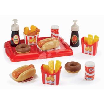 Szett hot-dog sültkrumplival és üdítőkkel 100% Chef Écoiffier tálcán 25 kiegészítő 18 hó-tól kép