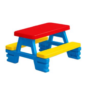 Színes gyermek kerti pad és asztal szett – tartós műanyag 70 x 79 x 47 cm, kék (BBJ) kép
